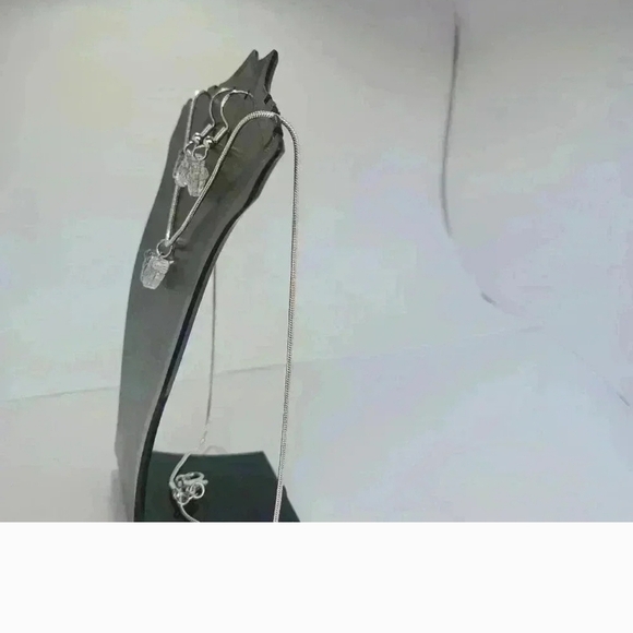 Silver and Blue Butterfly Jewelry Set - Picture 3 of 4